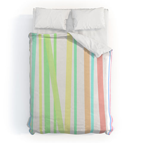 Lisa Argyropoulos Pastel Rainbow Stripes Duvet Cover