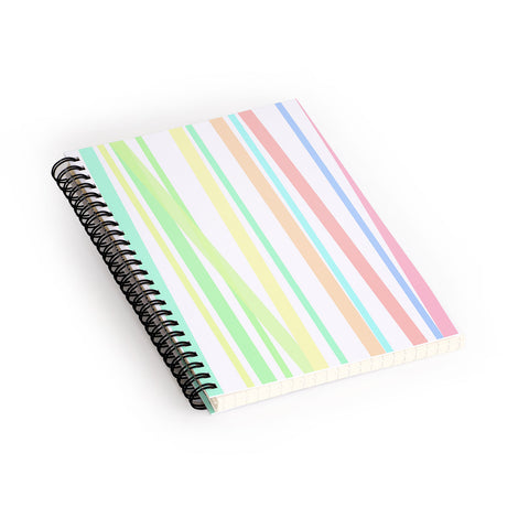 Lisa Argyropoulos Pastel Rainbow Stripes Spiral Notebook