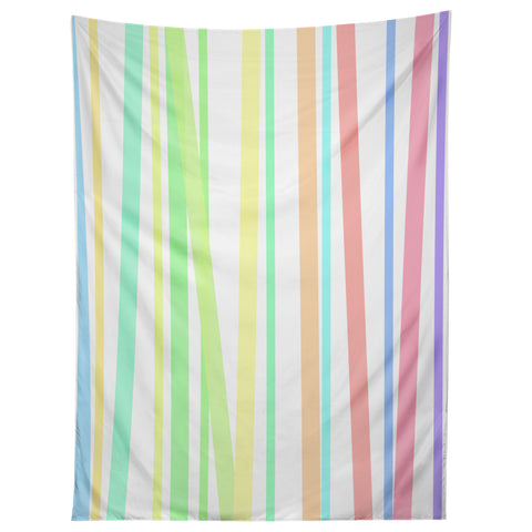 Lisa Argyropoulos Pastel Rainbow Stripes Tapestry