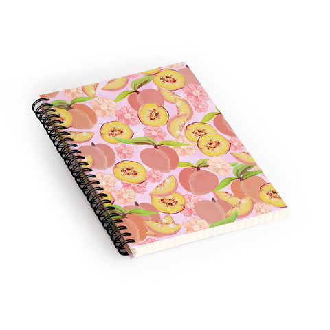 Lisa Argyropoulos Peaches On Pink Spiral Notebook