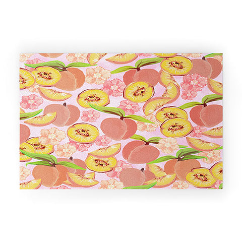 Lisa Argyropoulos Peaches On Pink Welcome Mat