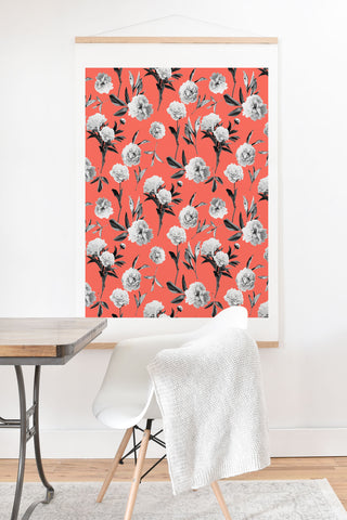 Lisa Argyropoulos Peonies Mono Coral Art Print And Hanger