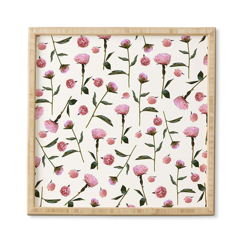 Lisa Argyropoulos Peonies on White Framed Wall Art