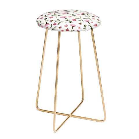 Lisa Argyropoulos Peonies on White Counter Stool