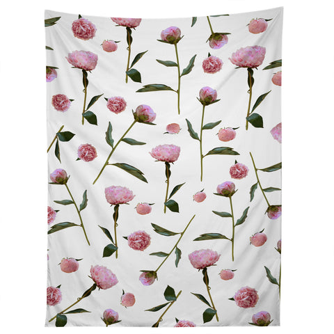 Lisa Argyropoulos Peonies on White Tapestry