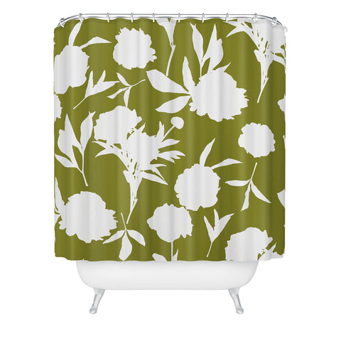 Lisa Argyropoulos Peony Silhouettes Olivia Shower Curtain