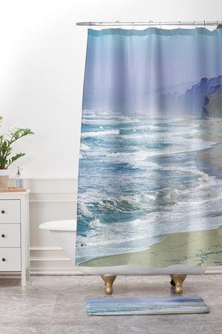 Lisa Argyropoulos Pescadero Mist Shower Curtain And Mat