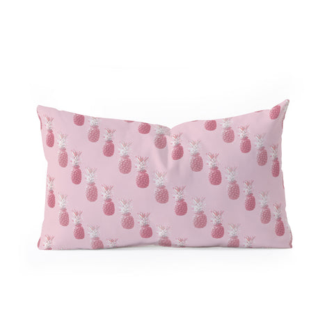Lisa Argyropoulos Pineapple Blush Rose Oblong Throw Pillow