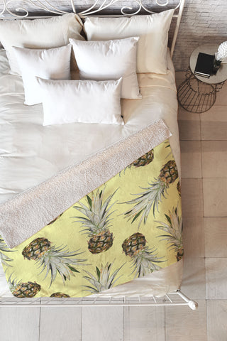 Lisa Argyropoulos Pineapple Jam Fleece Throw Blanket