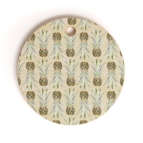 Lisa Argyropoulos Pineapple Jungle Earthy Cutting Board Round