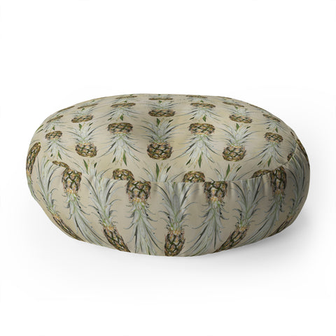 Lisa Argyropoulos Pineapple Jungle Earthy Floor Pillow Round