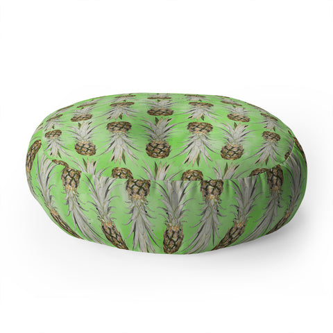 Lisa Argyropoulos Pineapple Jungle Green Floor Pillow Round
