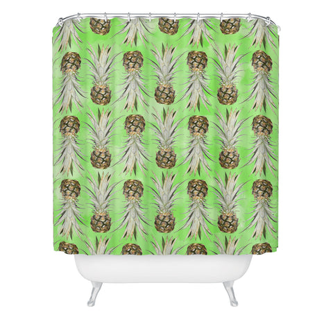 Lisa Argyropoulos Pineapple Jungle Green Shower Curtain