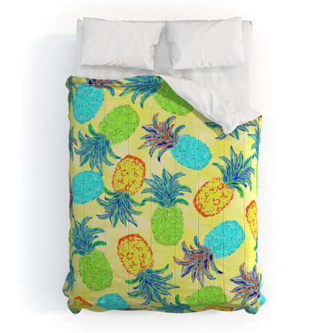 Lisa Argyropoulos Pineapple Pandemonium Yellow Comforter