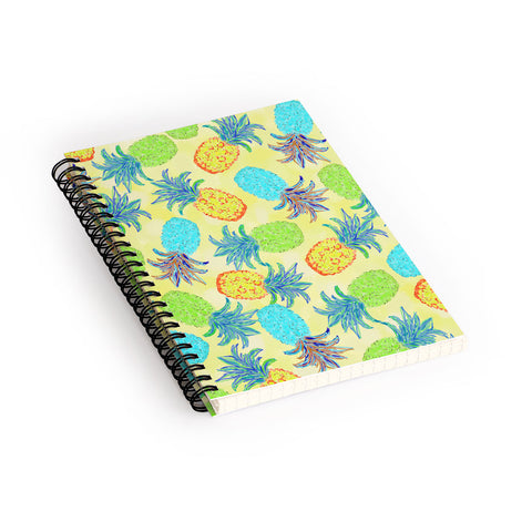 Lisa Argyropoulos Pineapple Pandemonium Yellow Spiral Notebook