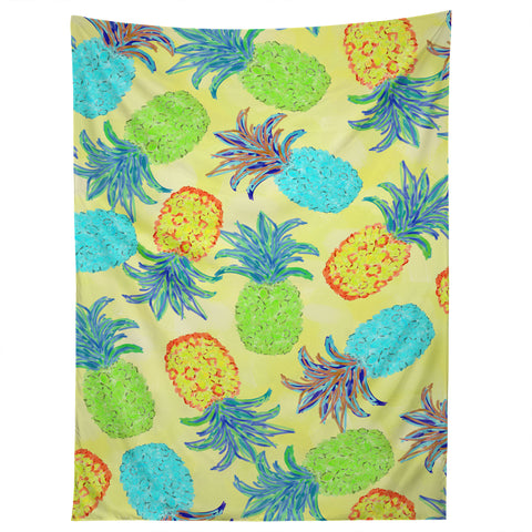 Lisa Argyropoulos Pineapple Pandemonium Yellow Tapestry