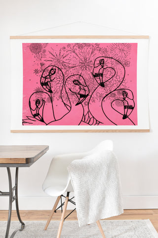 Lisa Argyropoulos Pink Flamingos Art Print And Hanger