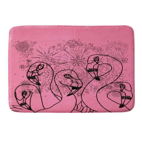 Lisa Argyropoulos Pink Flamingos Memory Foam Bath Mat