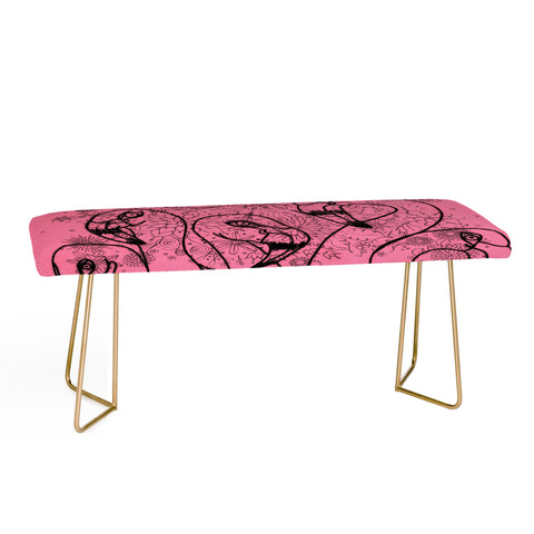 Lisa Argyropoulos Pink Flamingos Bench