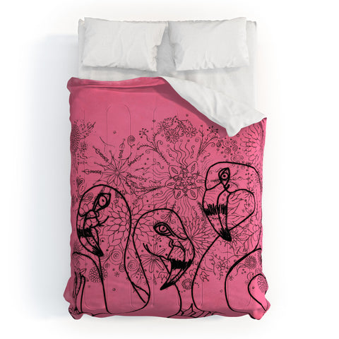 Lisa Argyropoulos Pink Flamingos Comforter