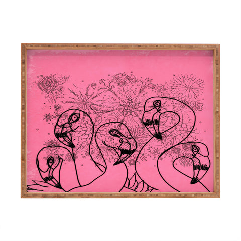 Lisa Argyropoulos Pink Flamingos Rectangular Tray