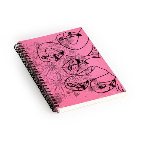 Lisa Argyropoulos Pink Flamingos Spiral Notebook