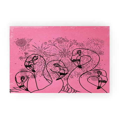 Lisa Argyropoulos Pink Flamingos Welcome Mat