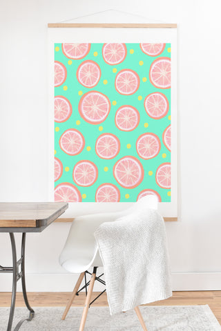 Lisa Argyropoulos Pink Grapefruit and Dots Art Print And Hanger