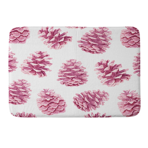 Lisa Argyropoulos Pink Pine Cones Memory Foam Bath Mat