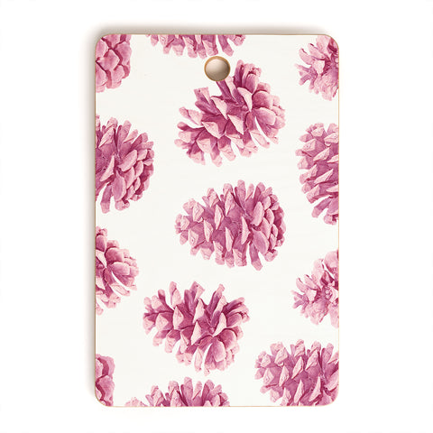Lisa Argyropoulos Pink Pine Cones Cutting Board Rectangle