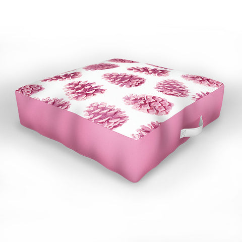 Lisa Argyropoulos Pink Pine Cones Outdoor Floor Cushion