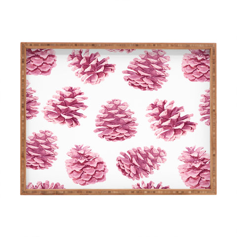 Lisa Argyropoulos Pink Pine Cones Rectangular Tray