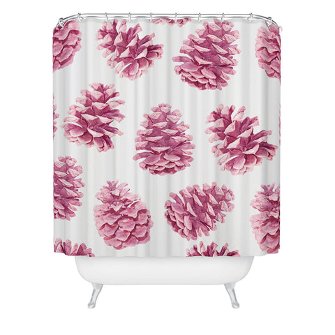 Lisa Argyropoulos Pink Pine Cones Shower Curtain