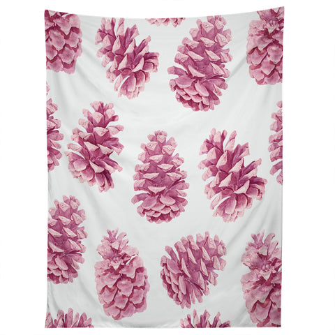 Lisa Argyropoulos Pink Pine Cones Tapestry