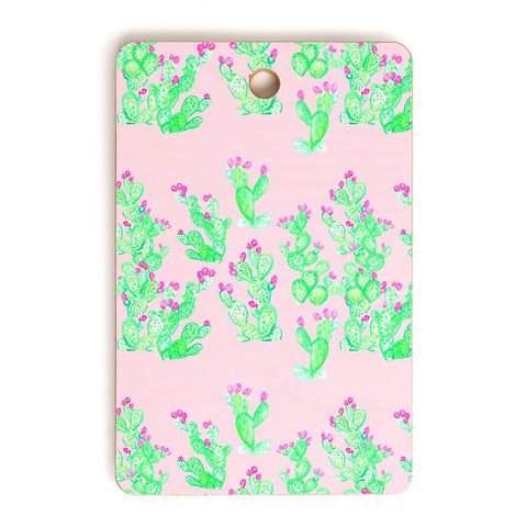 Lisa Argyropoulos Prickly Pear Spring Pink Cutting Board Rectangle
