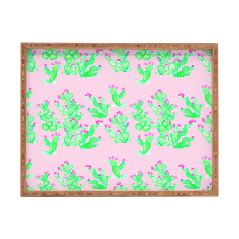 Lisa Argyropoulos Prickly Pear Spring Pink Rectangular Tray