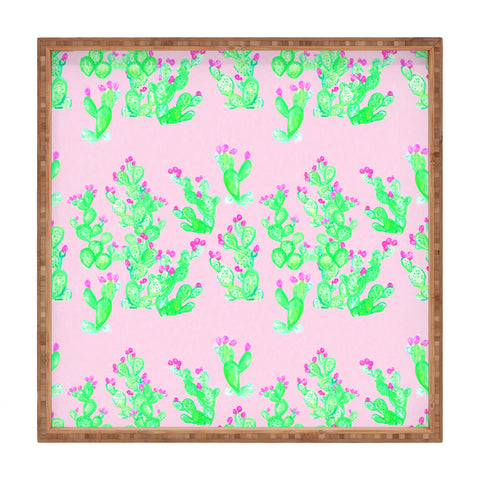 Lisa Argyropoulos Prickly Pear Spring Pink Square Tray