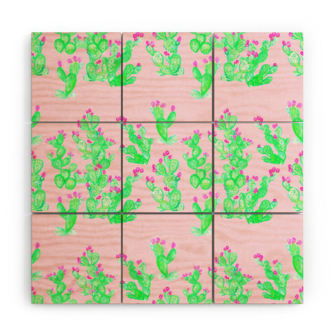 Lisa Argyropoulos Prickly Pear Spring Pink Wood Wall Mural