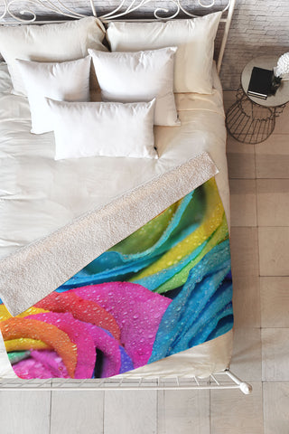 Lisa Argyropoulos Rainbow Swirl Fleece Throw Blanket