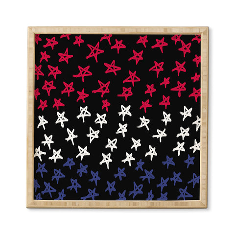 Lisa Argyropoulos Red White And Blue Stars Night Framed Wall Art