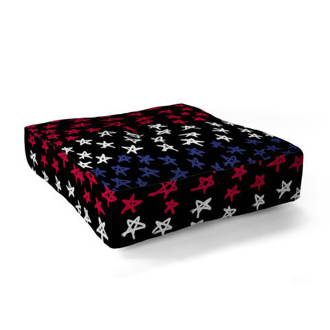 Lisa Argyropoulos Red White And Blue Stars Night Floor Pillow Square
