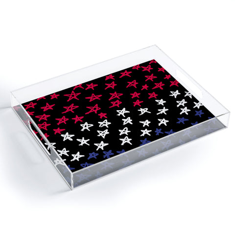 Lisa Argyropoulos Red White And Blue Stars Night Acrylic Tray