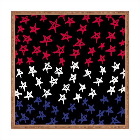 Lisa Argyropoulos Red White And Blue Stars Night Square Tray
