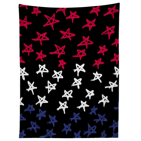 Lisa Argyropoulos Red White And Blue Stars Night Tapestry