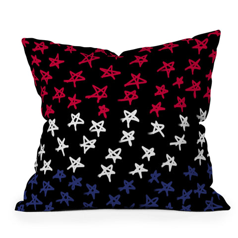 Lisa Argyropoulos Red White And Blue Stars Night Throw Pillow