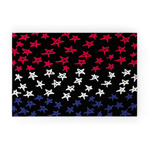 Lisa Argyropoulos Red White And Blue Stars Night Welcome Mat