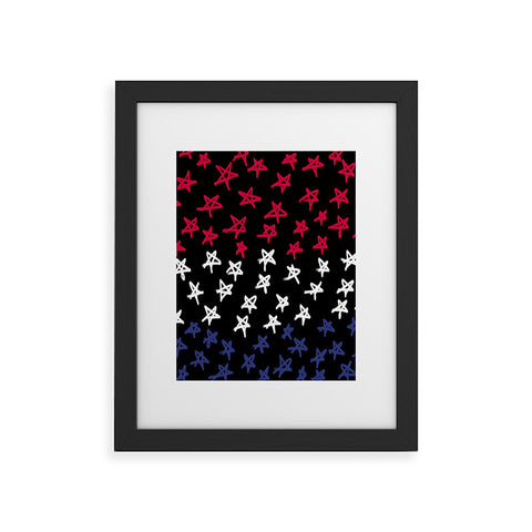 Lisa Argyropoulos Red White And Blue Stars Night Framed Art Print