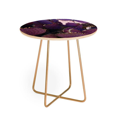 Lisa Argyropoulos Rustic Purple Pancake Cactus Round Side Table