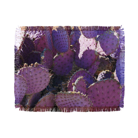 Lisa Argyropoulos Rustic Purple Pancake Cactus Throw Blanket