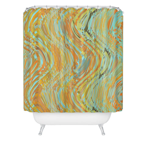 Lisa Argyropoulos Rustic Waves Shower Curtain